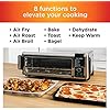 Digital Air Fry Countertop Oven with 8-in-1 Functionality, Flip Up & Away Capability for Storage Space, with Air Fry Basket, Wire Rack & Crumb Tray, Silver