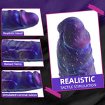 Realistic Penis Sleeve Sex Toys, Reusable 8.07'' Silicone Cock Sleeve Enlarger with Thickened Testicle Penis Ring, Delay Ejaculation Enhance Erection Penis Extender Male Couples Adult Toys - Mix Color