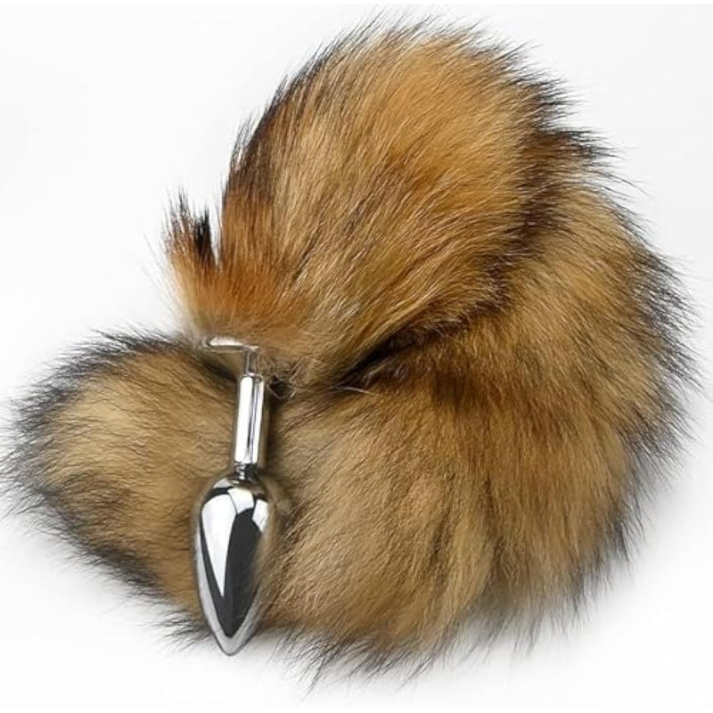 Butt Plug Tail Anal Sex Toys, Anal Butt Plug Faux Fur Tail Toys Stainless Steel But Plug Butt Toys Sex Toys For Women Cosplay Adult Sex Toys For Women Men (C-Brown)