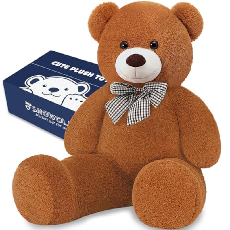 Giant Teddy Bear 47" Stuffed Animals Plush Toy, 4 Feet Cute Life Size Big Soft Bear For Boy Girl Birthday Valentine Mother'S Day, 5Lbs, 120Cm, Dark Brown