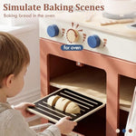 Kids Play Kitchen For Toddlers 1-3, Wooden Kitchen Playset Small, Pretend Play Kitchen Toys With Play Food Pots And Pans Accessories