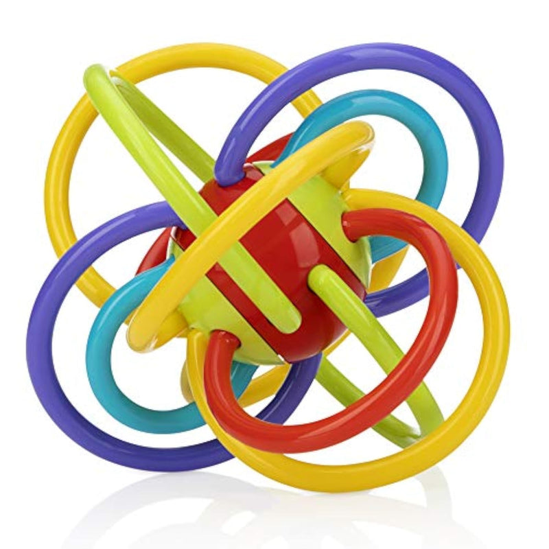 Nuby Lots A Loops Sensory Multicolor Teether and Baby Rattle Toy - 3+ Month