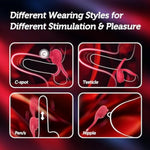 Vibrating Cock Ring With Rose Clitoral Vibrator, Penis Ring Vibrator With 10 Vibrations, Pleasure Vibrating Male Toys/Adult Sex Toys And Games For Couples