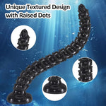 17.56 Inch Long Dildo Anal Snake,Large Butt Plug Huge Anal Dildo with Suction Cup for Vaginal G Spot Stimulation Monster Anal Plug Thick Anus Dilator Adult Sex Toys for Men Women(Black)