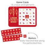 Big Dot of Happiness Lunar New Year - Picture Bingo Cards and Markers - Bingo Game - Set of 18