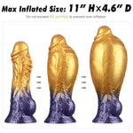 8” Dual Density Inflatable Anal Dildo Silicone Butt Plug Knot Realistic Fantasy Dildo Adjustable Adult Anal Sex Toy Beginner Training Sets With Strong Suction Cup For Women Men Beginners Couples