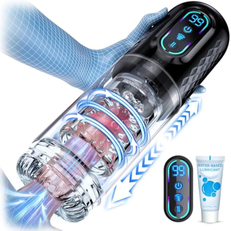 Automatic Male Masturbator Penis Pump - Upgraded Male Sex Toys For Men With 9 Sucking & Thrusting & Rotating Modes, Adult Toys Pocket Pussy Male Stroker Sex Toy Machine Blowjob Male Masturbators