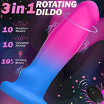 8.6'' Big Rotating Vibrating G-Spot Dildo, 10+1 Modes, Remote, Suction Cup