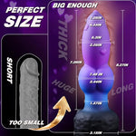 Thick Dog Knot Dildo, 2.4" Diameter Fantasy Silicone Dildo with Suction Cup