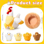 Chicken Stuffed Animal Plush Toy Egg Laying Hen With Zippered Belly, Hen House And Little Baby Chicks For Christmas Decorations Stuffers Party Supplies(Funny Style)