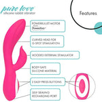 G-Spot Silicone Rabbit Vibrator Pink, Rechargeable Clitoris Stimulator, Water-Resistant And Multi Function, Adult Sex Toy, Dual Stimulation