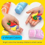 Washable Finger Paints: 6 Vibrant Colors x 60ml Bright Non-Toxic Paint Set for Kids