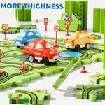64Pcs Puzzle Track Car Set Toys For Kids Boys, Toddler Toys Gifts For 3 4 5 Year Old, Floor Puzzle Tracks Car For Boys Ages 3-5 4-6, For 3 4 5 6 Year Old