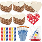 30 Sets Valentine’s Day DIY Heart Painting Kit with Paints, Brushes & Gift Bags
