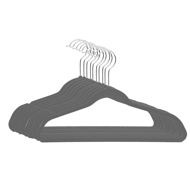 10 Pack, Grey Childrens 10 Pk Velvet Hangers