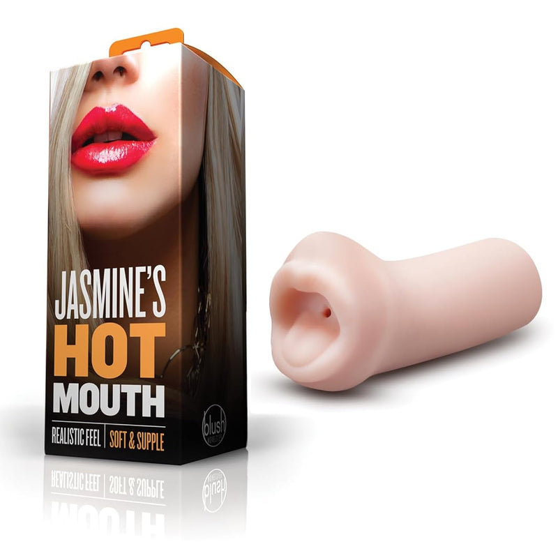 Hot Mouth - 5.25 Inch Pocket Deep Throat Action X5 Plus Realistic Feel Blow Job Masturbator - Textured Vagina Lips Pussy - Open Ended Quick Easy Cleaning Oral Adult Sex Toy