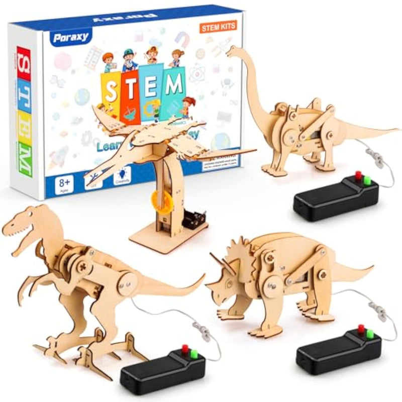 4 Pack Dinosaur Toys For Kids 8-12, Stem Kits, Toys For Ages 8-13, Wooden 3D Puzzle, Educational Science Building Projects Crafts, Birthday Gifts For Boys Girls 7 8 9 10 11 12 13 Years Old