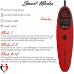 Red Magna Pro+ Electric Penis Pump - 9" Length X 2.00" Diameter Round Flange Cylinder - Lcd Smart Handheld Usb Rechargeable Untapered Acrylic Quick-Disconnect