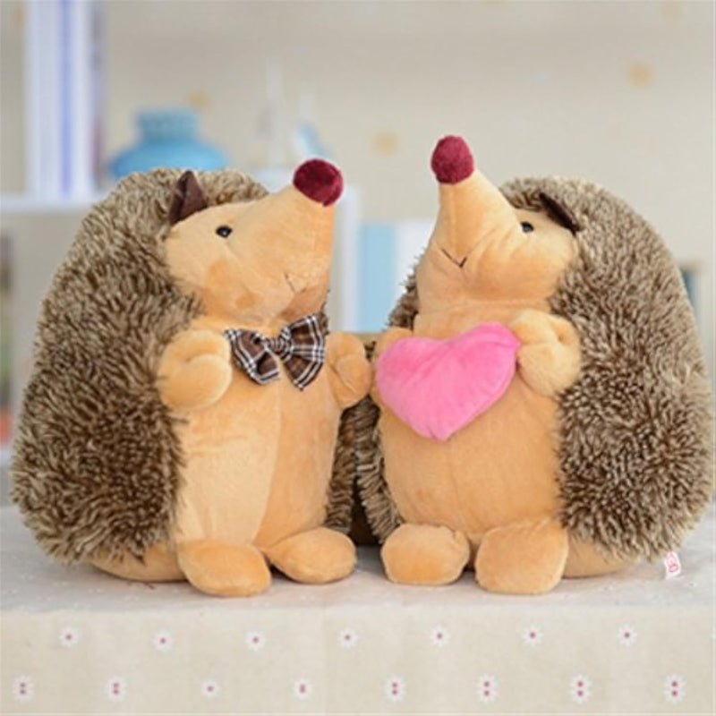 1Pair Of 7" Hedgehog Couple Plush Stuffed Dolls Animal Plushtoys