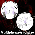 Electric Shock Chastity Nipple Clamps Clitoral Clit Clamp With Adjustable Current Levles Nipples Clamp Electroshock Non Piercing Nipple Clip Kinky Sex Toys Things Flirting For Women Men Couples