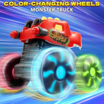 3 Pack Dinosaur Car Toys For Kids Toddlers, Light Up Wheels Monster Truck Toys For Boys 2 3 4 5 6 7 8 Years Old Christmas Birthady Gifts Press & Go Dino Trucks Toy For Toddler Boy Baby