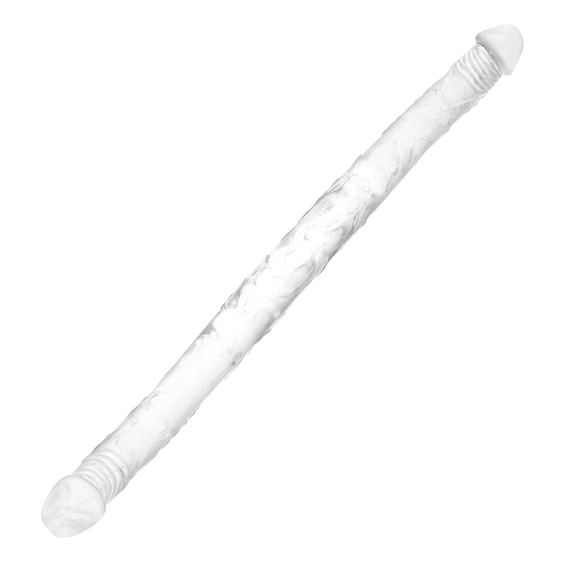 16.9 * 1.4 Inches Double Dildo Crystal Jelly Realistic Anal Long Dildo Penis Soft And Flexible With Veins And Glans Adult Sex Toys For Women/Men/Lesbian