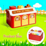 Interactive Pop Up Farm Animal Toys With Music & Light & Piano, Montessori Cause And Effect Toys For 1 Year Old Boy, Toddler Early Learning Toys, Birthday Gifts For Baby Infant Toy 12-18 Months