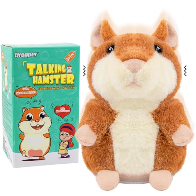 Talking Hamster - Stuffed Animals Toy For Kids 2 3 4 5 6 Year Old, Repeats What You Say - Toddler Interactive Plush Toys, Birthday Gifts For Boys Girls 2 Years And Up
