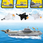 Aircraft Carrier Toy Military Submarine Naval Ship Play Set With 6 Pcs Planes Toys, Army Men Toy Battleship For Kids Boys Girls