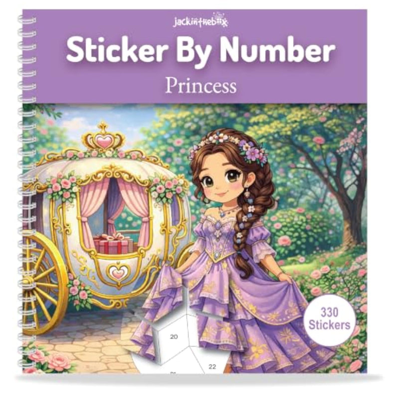 Princess Sticker-by-Number Activity Book, 330 Stickers & 12 Scenes for Kids Ages 4-12