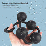 1PC Big Silicone Anal Plug Anal Beads Unisex Butt Plug Expander Toys with 4 Balls (L)