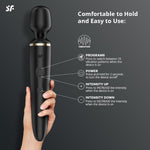 Wand-Er Woman Vibrator Sex Toy | Adult Toys For Women | Wand Vibrator In Xxl Size | Vibrating Sexual Pleasure Device | Stimulation Vibrators | Woman Sextoy (Black)