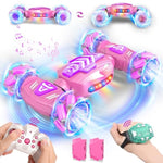 Gesture Sensing Rc Stunt Car, Remote Control Car 360° Rotating 4Wd 2.4Ghz Rc Cars Transform Hand Controlled Toys With Light & Music, Best Gifts For Girls Age 6-7 8-12