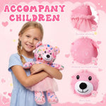 2 Pcs 14 Inch Coloring Bear Plush Toys with Washable Markers, Paintable Stuffed Animal Kit