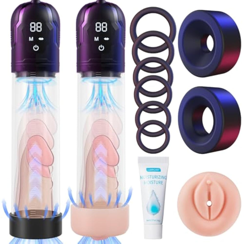 Electric Penis Pump Male Sex Toys - Penis Enlarger Training Device For Extended Erection Time, Male Masturbator Vacuum Pump With Led Screen 5 Automatic & 1 Manual Suction Mode Adult Sex Toys For Men
