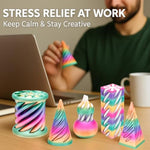 Christmas Stocking Stuffer 6 Packs Impossible Cone,Spiral Cone Fidget Toy Impossible Pyramid Passthrough Toy,3D Printed Spiral Cone Fidget Toy,Mini Vortex Thread Illusion Desktop Deco Souvenir Gift