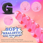 5.3 Inch Anal Dildo With Powerful Suction Cup, Small Anal Plug Dildos For Beginner, G-Spot Stimulation & Anal Training, Butt Plug Toys For Women & Men, Anal Trainer Sex Games -Pink