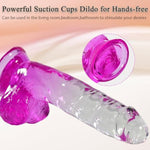 Realistic Dildo, 8.6 Inch Clear-Pink Gradient Dildo With Strong Suction Cup For Hands-Free, Soft G-Spot Dildos Adult Sex Toys For Vagina Anal Stimulation