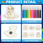 36 Outer Space Wooden Magnet Painting Craft Kit DIY Kids Astronaut Arts Crafts Painting Kit for Kids