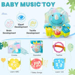 Baby Bilingual Musical Dinosaur Stuffed Animals Toys,Infant Early Learning Toy With Light-Up Music & Crinkle,Tummy Time Toys For 0 3 6 9 12+ Months For Baby Boy Girl Gift
