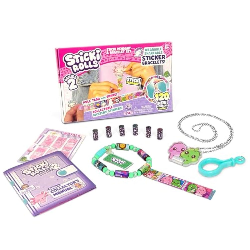 Sticki Rolls Pendant Pack - Wearable Sticker Toy Bracelet Kit for Kids and Adults
