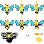 24 Sets Bee Suncatcher Craft Kit, DIY Tissue Paper Hanging Ornaments for Kids