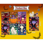 30 Sheets Halloween Make-a-Face Stickers, 6 DIY Designs for Kids & Party Favors