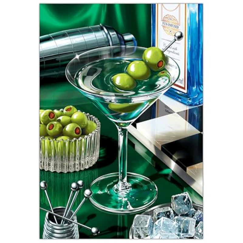 Jigsaw Puzzle 1000 Pieces - The Classic Martini, Cocktail Puzzle For Adults With Full-Size Poster, Vibrant Art, Brain-Boosting Fun For Adults, Gifts For Cocktail Lovers, Finished Size 27.5" X 19.5"