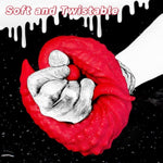 Long Dildo With Handle - Fantasy Anal Dildos For Men Women And Couples, Silicone Penis Adult Sex Toy For Prostate Stimulation & G-Spot, Tentacle Design Unisex For Sex Play (D303-New-F)