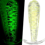 Crystal Anal Plug with Curved Base and Long Stem for Men and Women