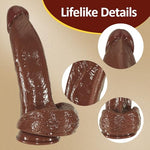 11.4 inch Big Realistic Dildo Brown,Large BBC Dildo with with Small Glans & Strong Suction Cup for Hands-Free Play,Sex Toys for Men Women Gay