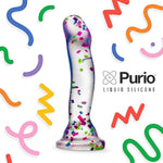 Neo Elite Purio Silicone Glow In The Dark Dildo - 7.5 Inch Clear Dildo With Fun Confetti - Thoughtful Curves For G Spot & P Spot Pleasure - Silky Smooth Non Pourous - Sex Toy