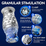 Two-Sides Open Hollow Soft Male Masturbator Cup, Manual Reusable Handheld Male Masturbator With Lifelike Textured Sex Toy For Adult Man - Blue