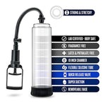 Blush Male Performance Enhancement Vx4 Penis Pump & Vibrating Masturbator - 2 Cock Pump Sleeve & Ring - Sexual Stimulation Device For Stronger Bigger Erections - 8.5" Cylinder - Adult Sex Toy For Men